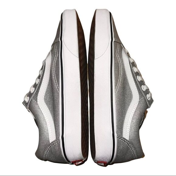 Authentic Vans Silver Glitter Old Skool Sneakers Women's Size 6.5 - Picture 8 of 9